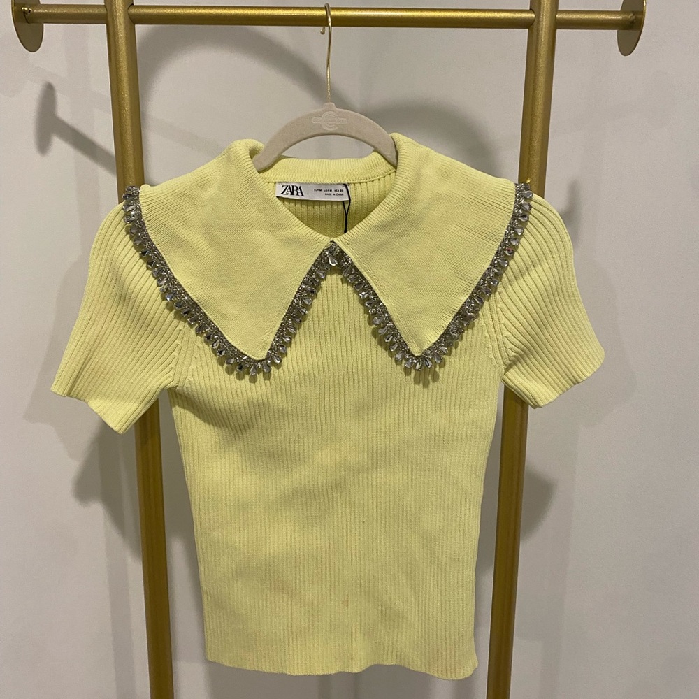 Yellow Zara Sweater top